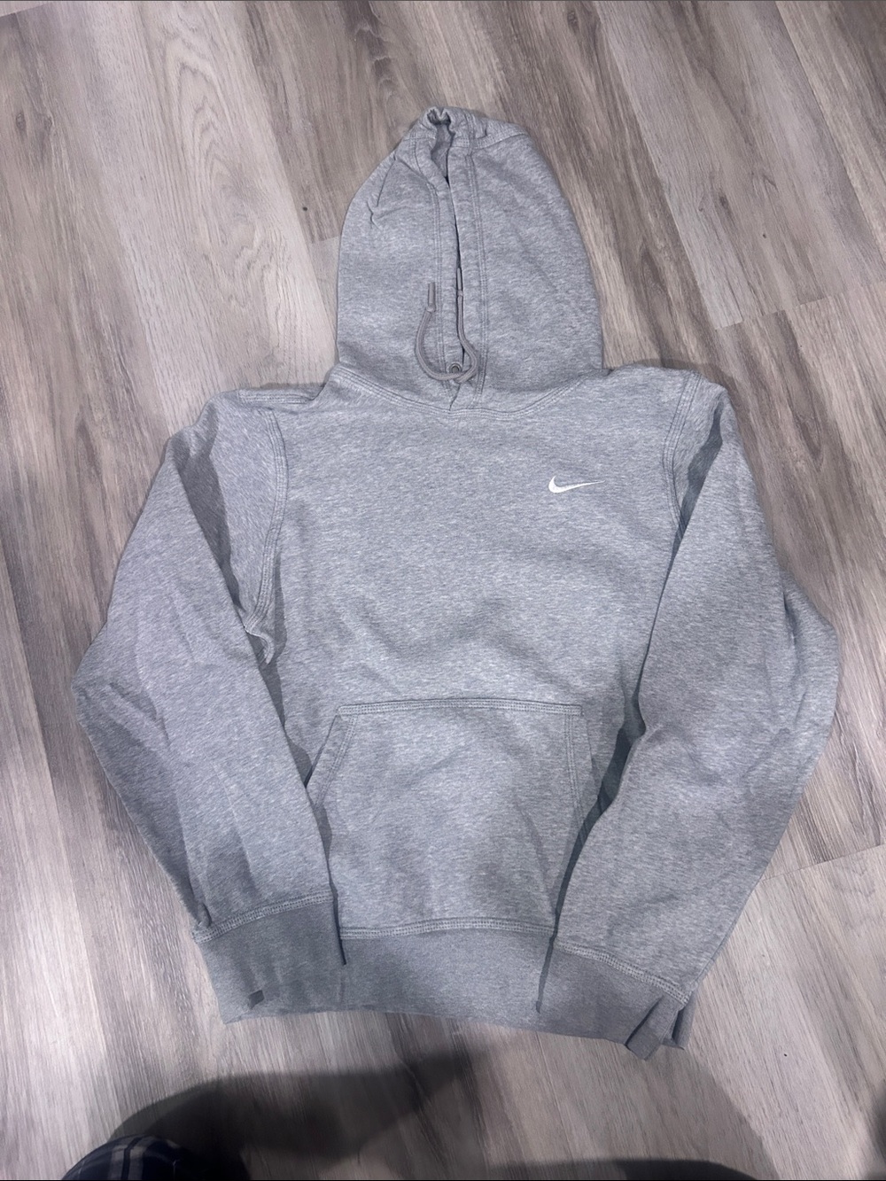 Nike Gray Hooded Sweatshirt with White Swoosh